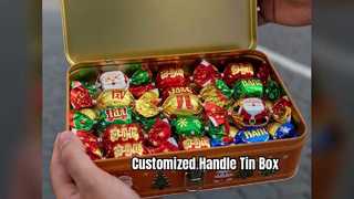 Dadi Customized Portable Metal Lunchbox Tin with Handle and Latch Premium Suitcase-Style Storage Box