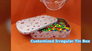 Dadi Customized Shape Irregular Rounded Rectangular Metal Storage Tin for Cookies Snacks Candies Gif